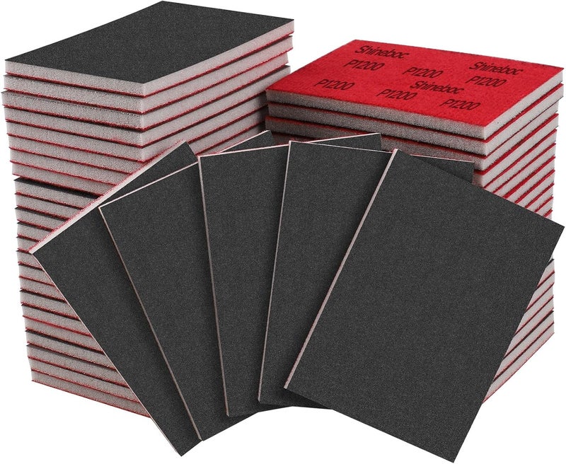 Shineboc 20 Pcs 3 x 4 Inch 1200 Grit Sanding Sponge Set, Ultra Fine Sanding Sponges Pads, Soft Foam Hand Sander Block Wet Dry Sandpaper for Model Drywall Metal Wood Furniture Polishing - Image 1